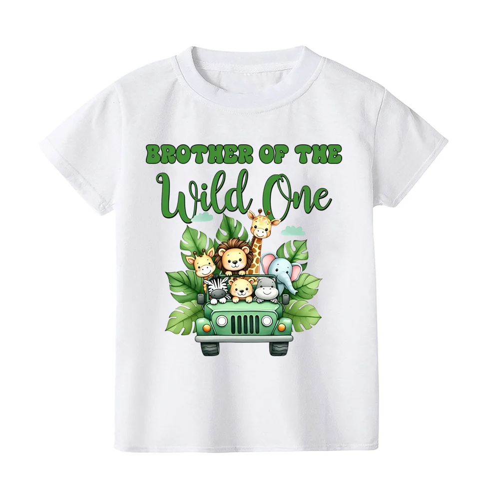 Safari Jungle animales salvajes impreso familia camisas a juego salvaje un bebé cumpleaños mameluco mamá papá hermano hermana camiseta salvaje - imagen 5