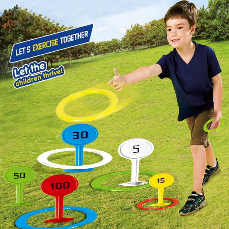 Juego de lanzamiento de anillos infantil para exterior