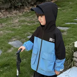 Chaqueta cortavientos impermeable transpirable con capucha para niño