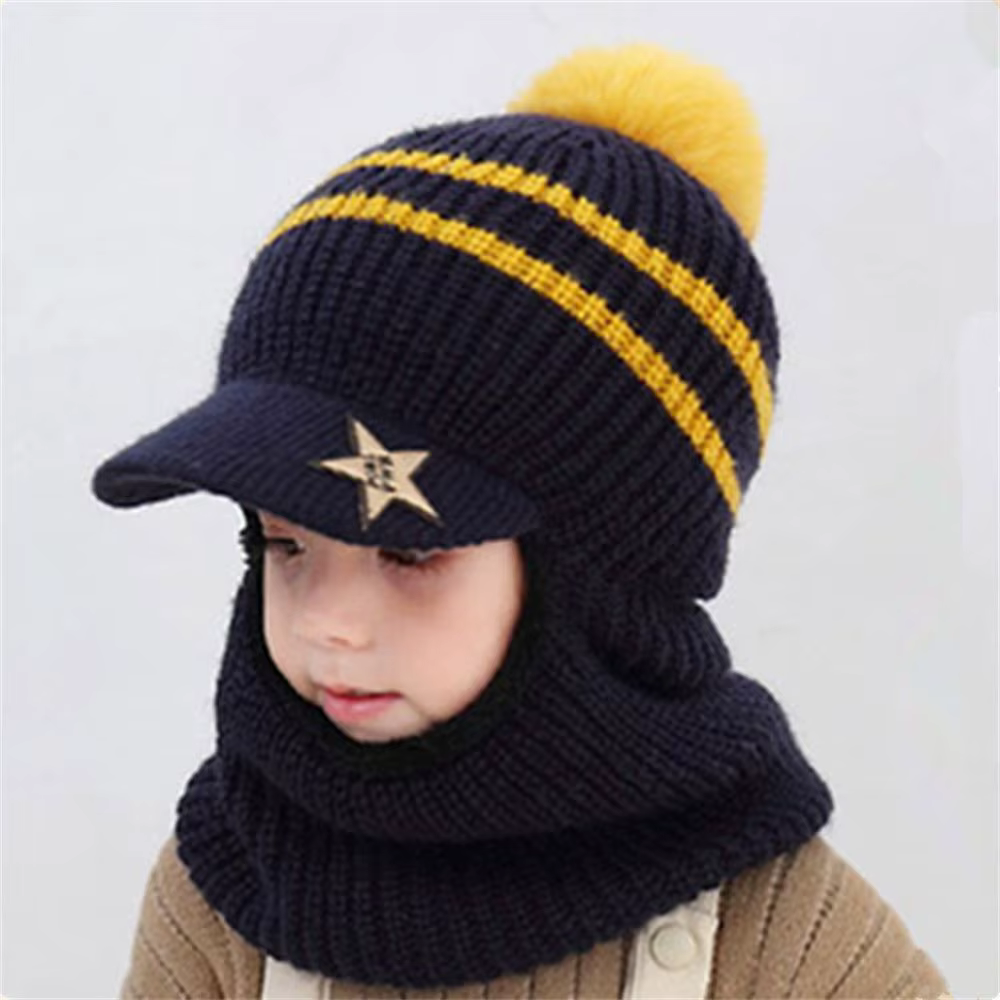 Gorro pasamontañas de lana con babero para niños – Invierno - imagen 5