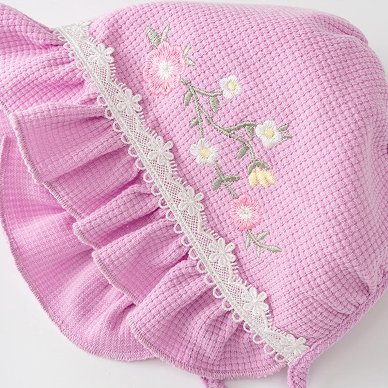 Ropa de primavera y otoño para niñas recién nacidas, peleles de princesa de algodón de manga larga con flores bonitas de estilo chino, monos, artículos para bebés BC484, 2 piezas - imagen 3