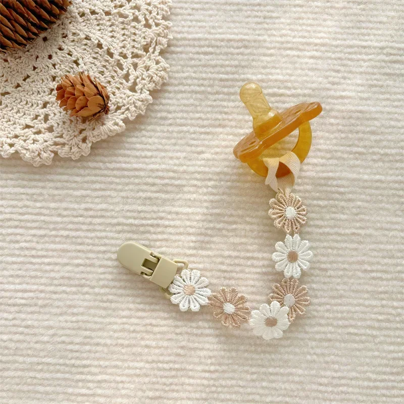 Clips para chupete de bebé Little Daisy, cadena para chupete, soporte para pezones, regalo para Baby Shower para niña pequeña, accesorios para bebé - imagen 3