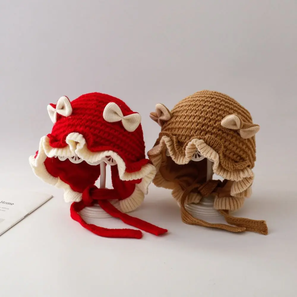 Nuevos lindos sombreros cálidos gorros con dobladillo de punto de Color sólido Otoño Invierno sombreros de jersey a prueba de frío - imagen 5