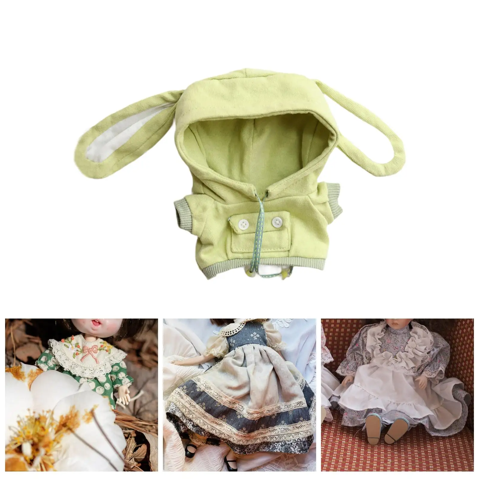 Doll Clothes for Plush Doll Cartoon Hooded Sweatshirt DIY Costumes Dress up Comfortable Stylish Doll Clothing Doll Costume