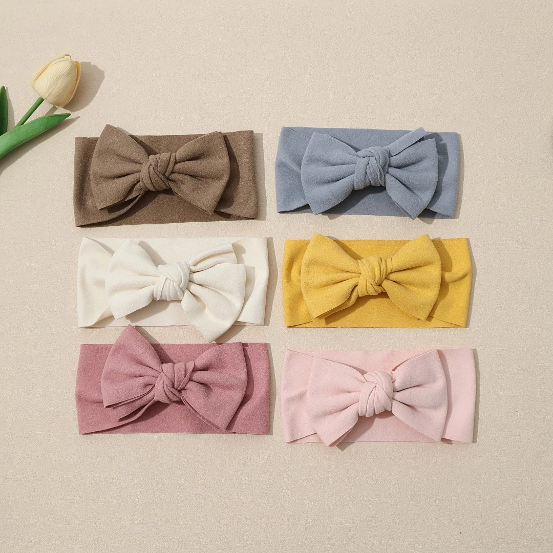 Diademas de Color caramelo para bebé, diademas elásticas suaves para recién nacido, turbante para niña y niño, accesorios para el cabello para niño - imagen 2