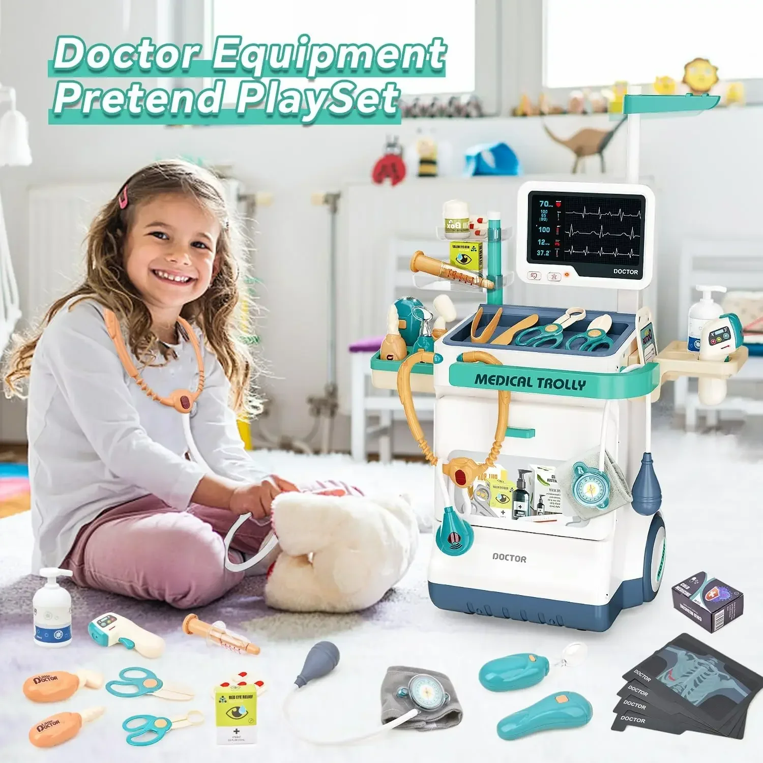 Maletín de médico infantil con sonidos realistas y accesorios - imagen 5