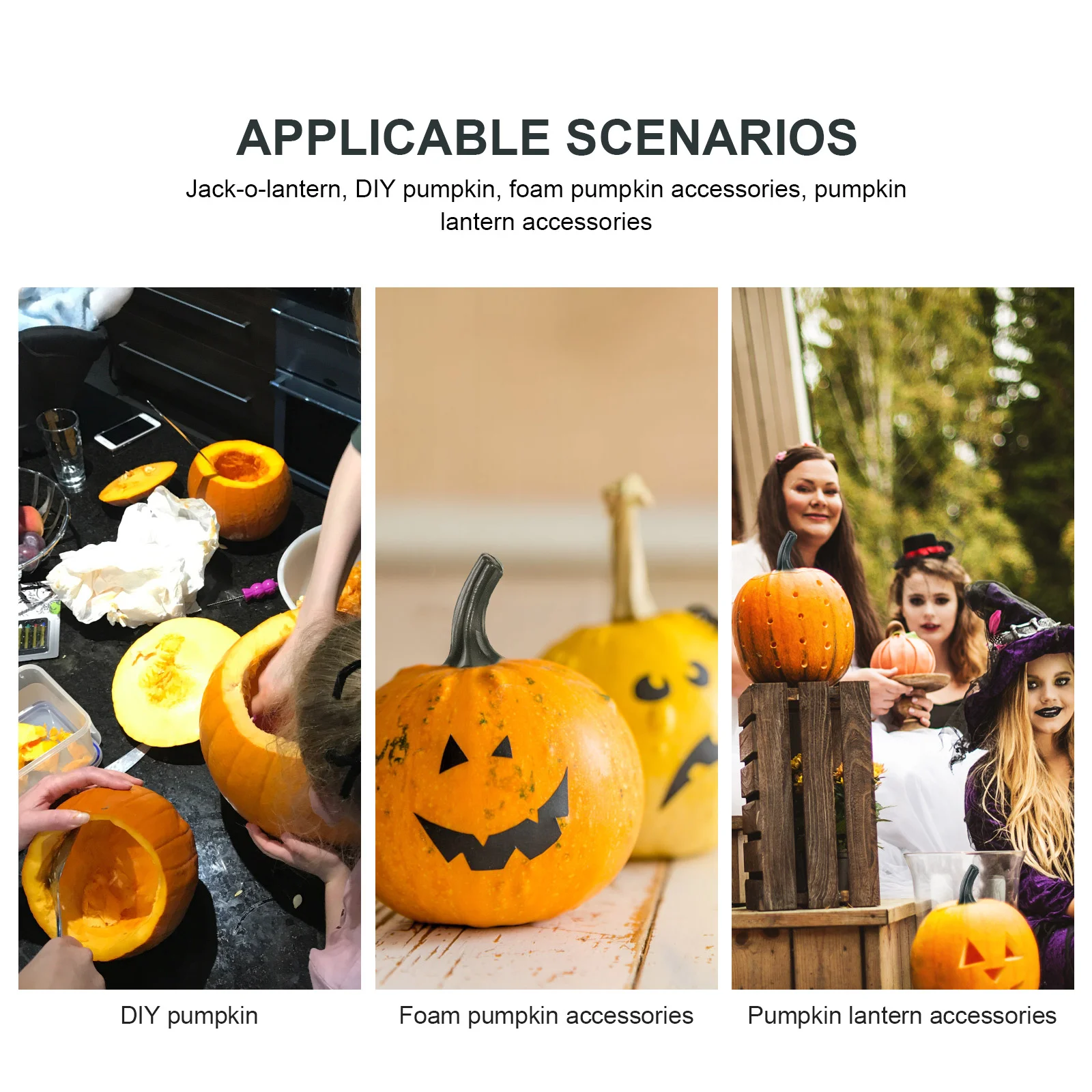 24 Uds mango de calabaza Festival DIY herramienta de fabricación de calabaza artesanal accesorio de calabaza decoración de Halloween mango de calabaza de Acción de Gracias - imagen 2