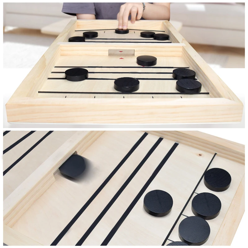 Fast Sling Puck Game Paced, mesa de madera, juegos de Hockey, juegos de ajedrez interactivos para niños y adultos, juego de mesa de batalla de escritorio - imagen 2