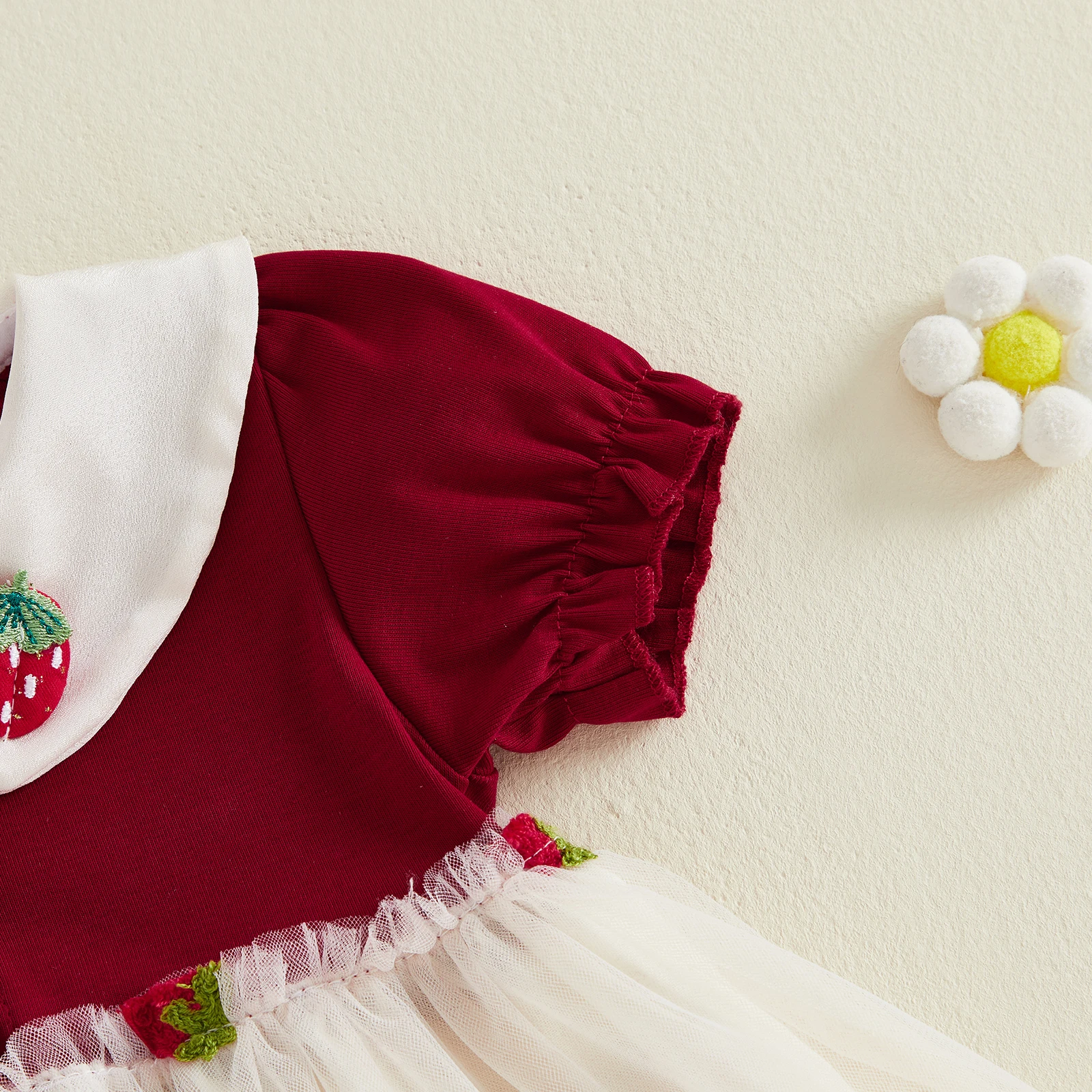 Vestido de tul fresa con patchwork y cuello muñeca para niña - imagen 3