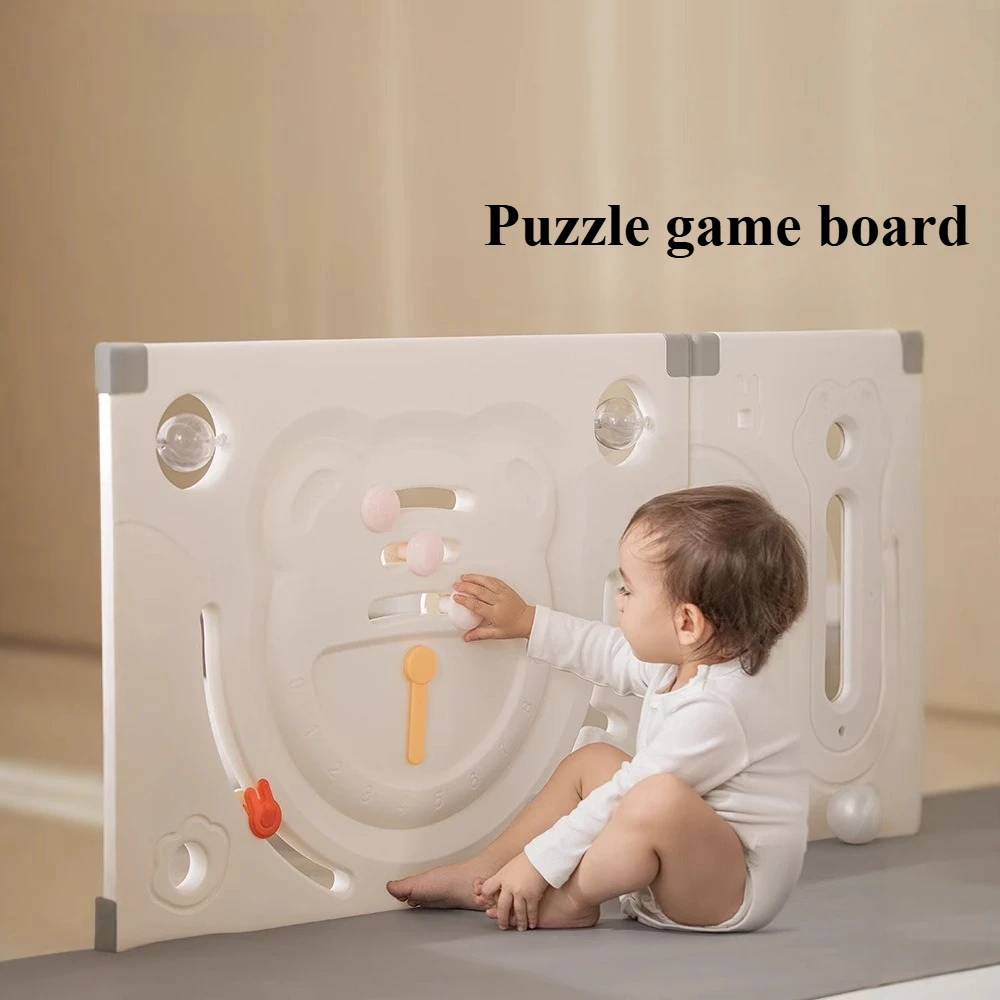 Parque infantil de plástico para bebé, valla de actividades de lujo para bebé, parque infantil grande para bebé, parque infantil de dibujos animados para niños, zona de juego segura para gatear - imagen 4