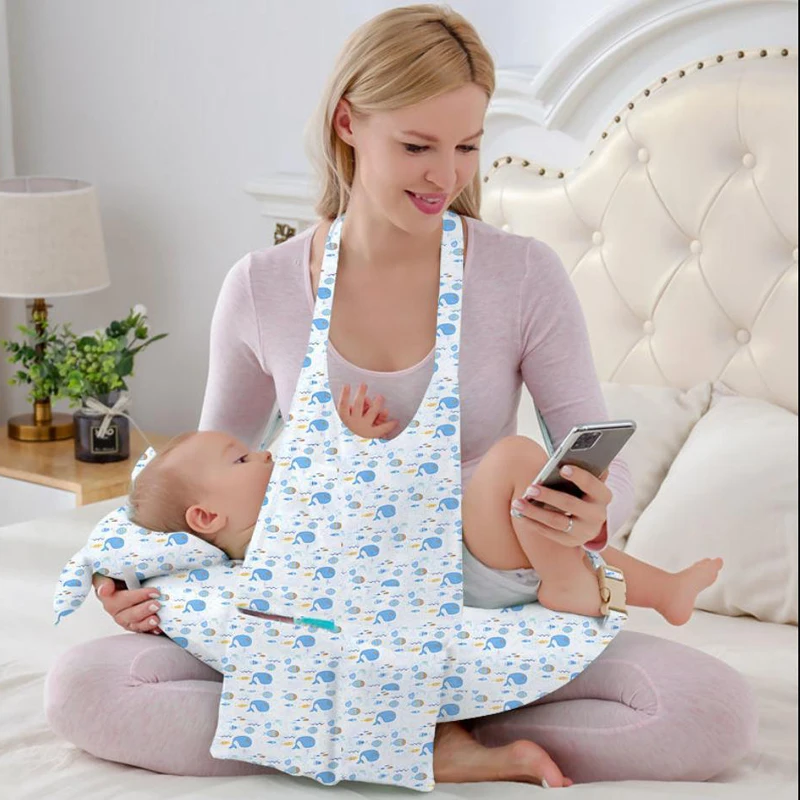 Almohada de lactancia de algodón lavable para madre y bebé - imagen 4