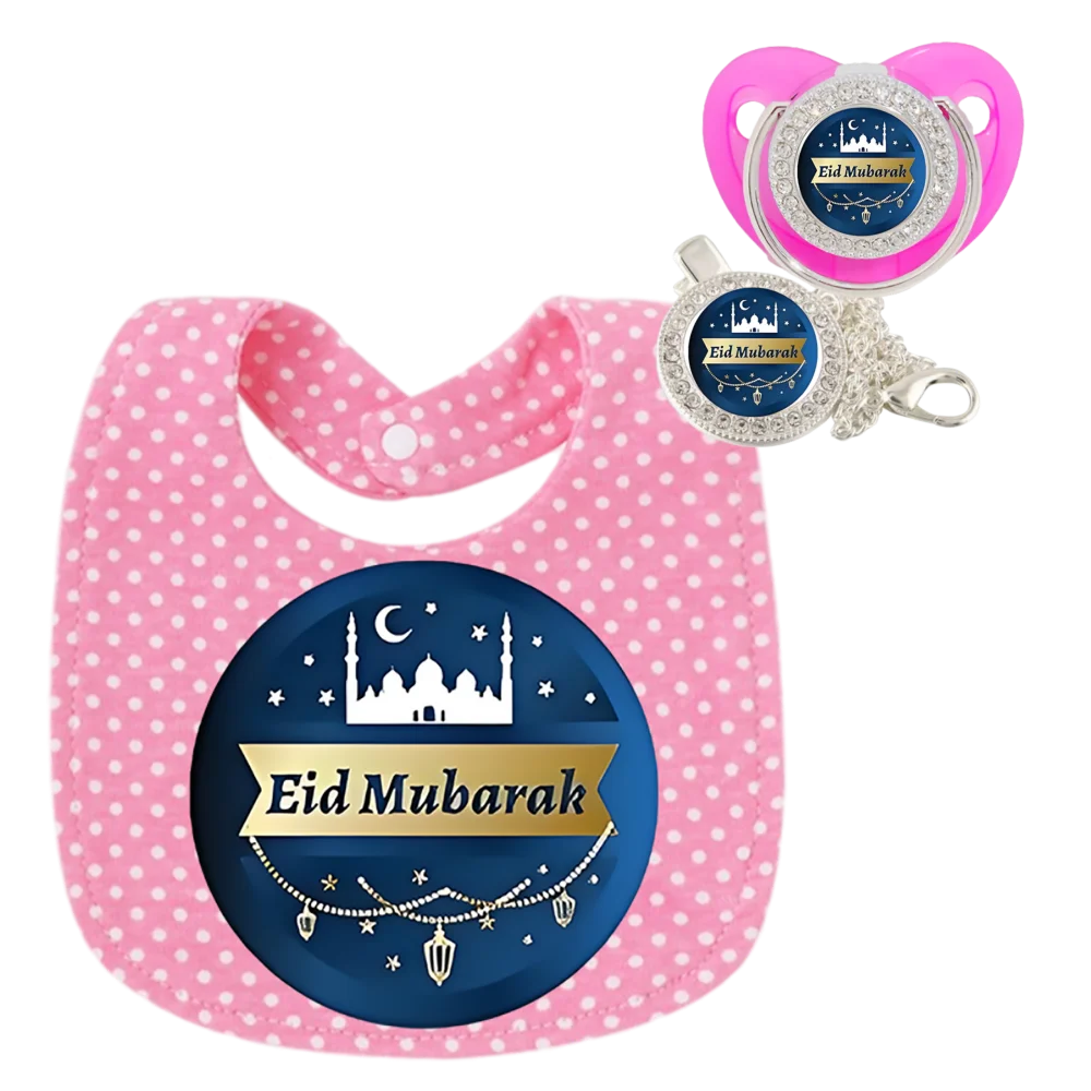 Venta al por mayor de 3 piezas/lote de Baberos para bebé, chupetes y clips para chupete, toallitas musulmanas para saliva, delantales de alimentación para bebé recién nacido - imagen 5