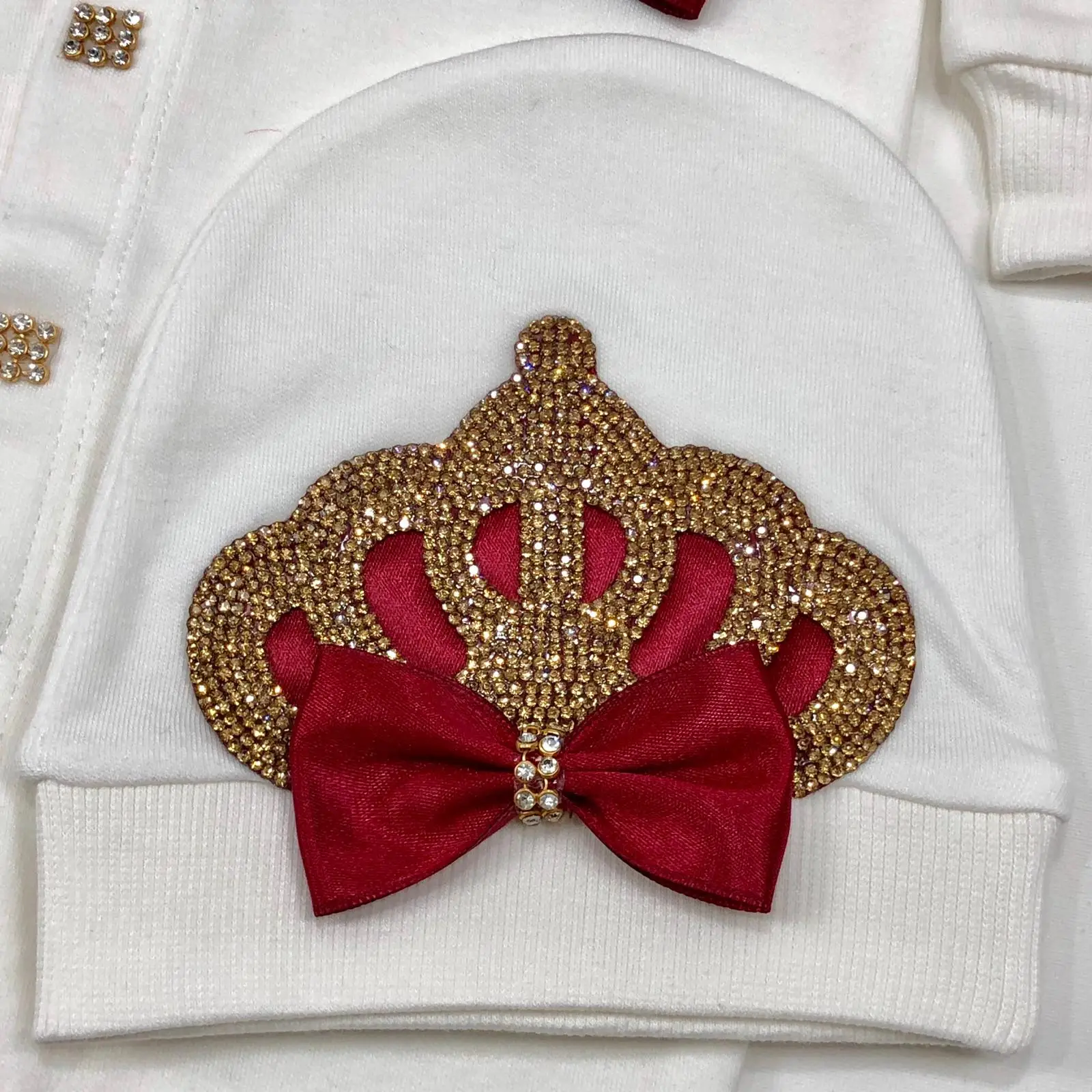 Conjunto de ropa interior para recién nacido, Set de 4 piezas con corona y joyería ostentosa, ideal para fotografía de guardería, Hospital, Turquía - imagen 3