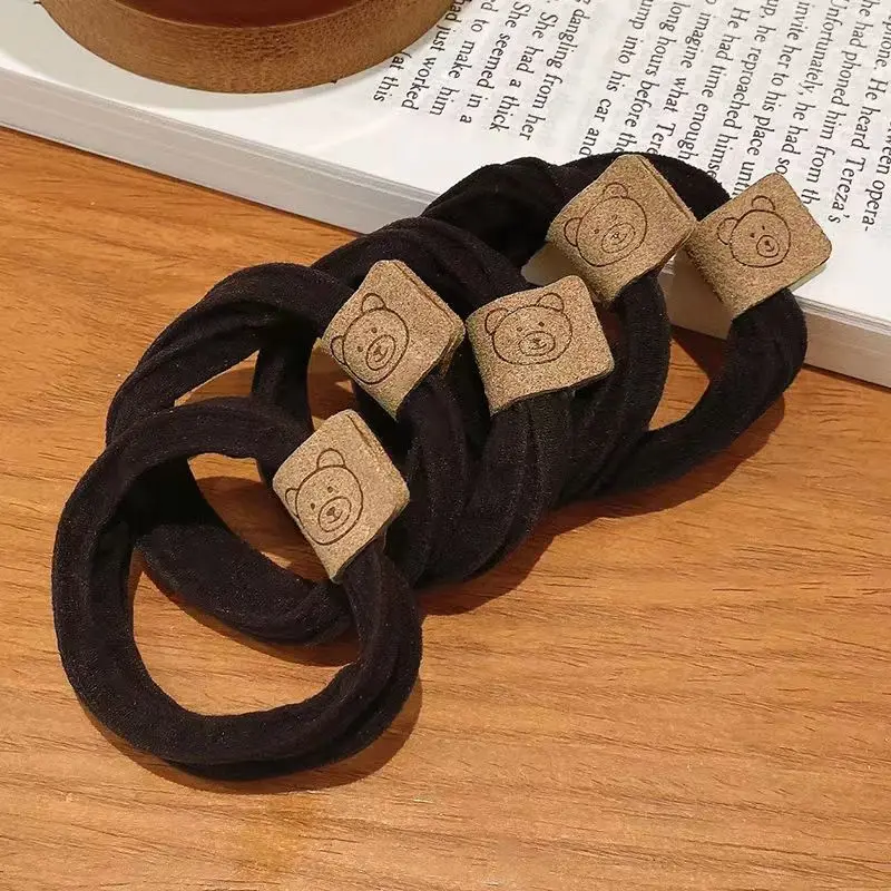10 Uds. Diadema de oso bonito a la moda, banda de goma elástica alta, cuerda para el cabello para mujer, nueva banda para el cabello, tocado de bola duradero - imagen 4