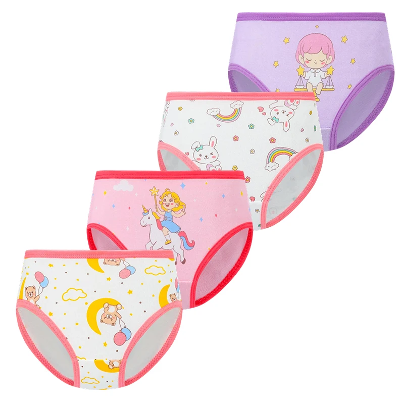 Braguitas niña algodón lavable arcoíris interior cómoda