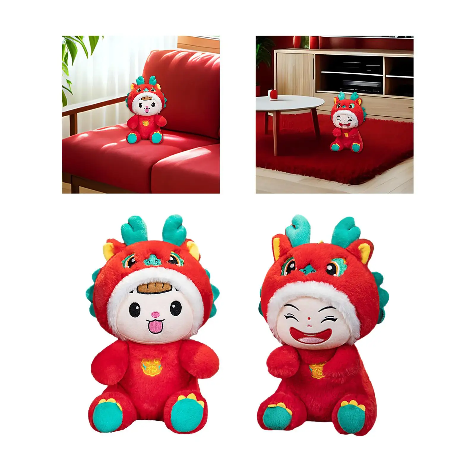 Plush Animal Dragon Doll New Year Dragon Toy for Souvenir Festivals Holiday
