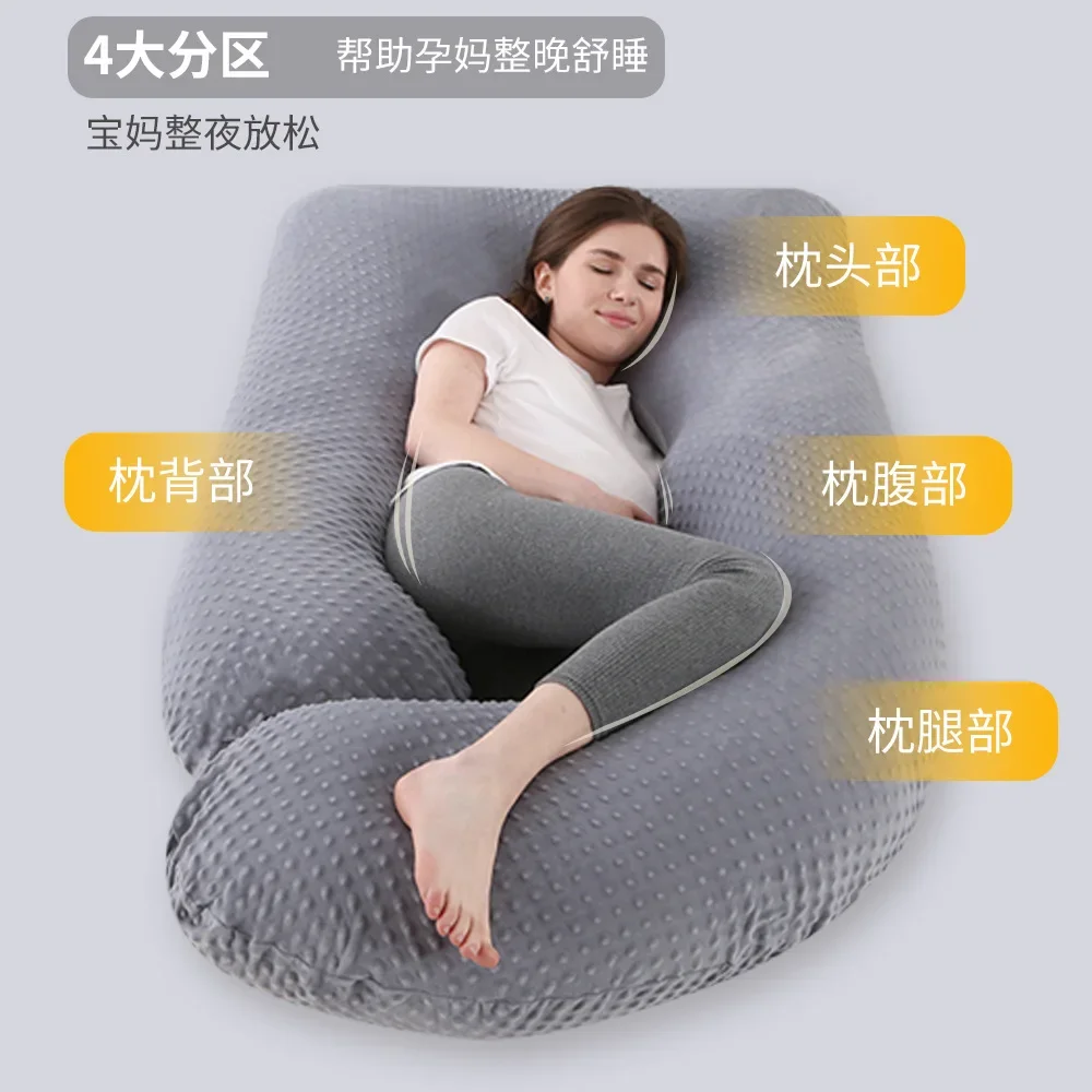 Almohada de embarazo en terciopelo con soporte abdominal - imagen 5