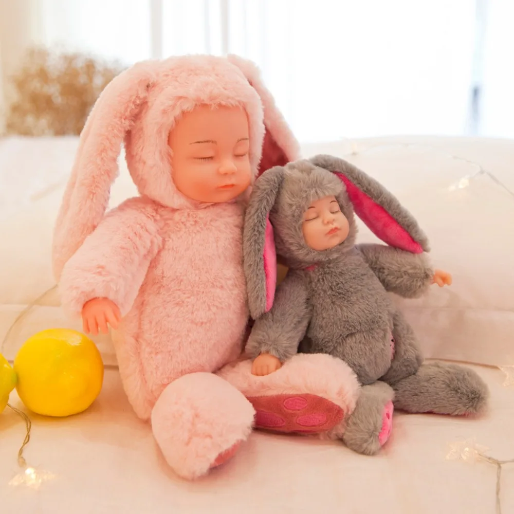 Muñeco de peluche de conejo dormilón suave con orejas largas - imagen 2