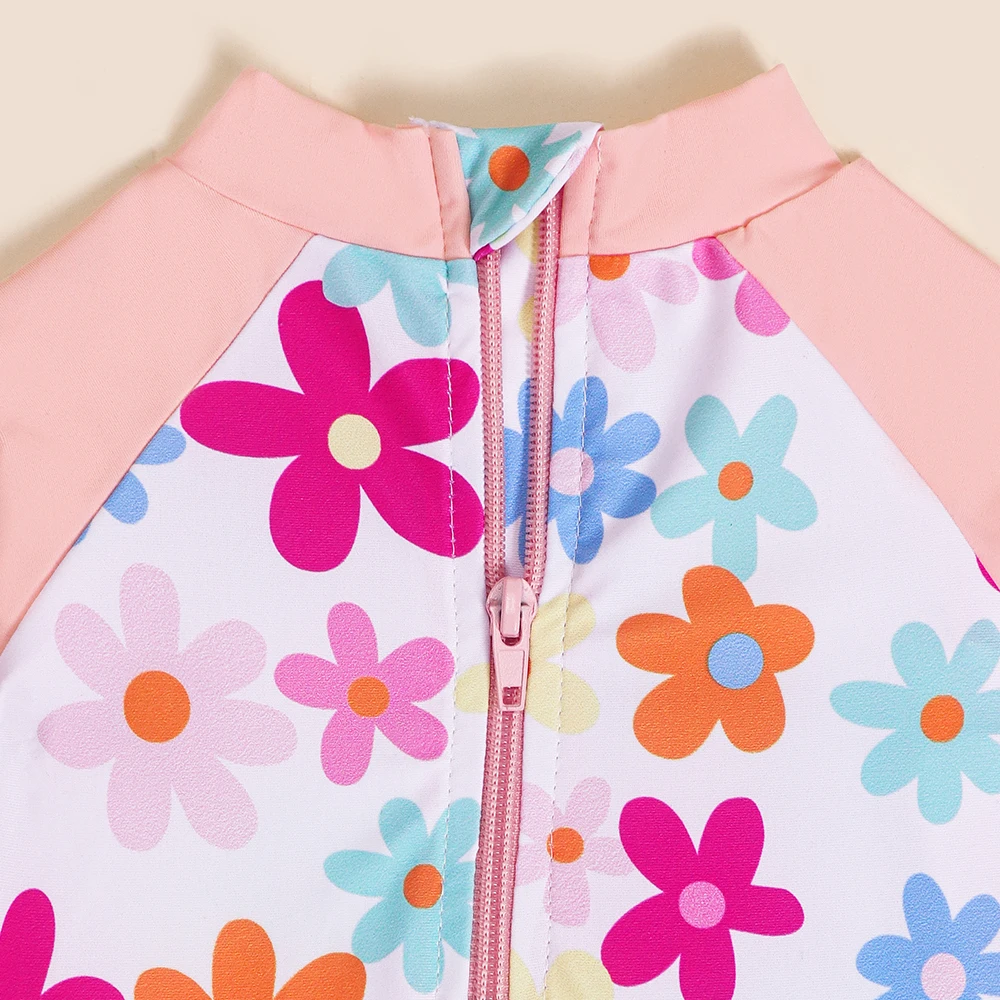 Traje de baño una pieza con protección solar y cremallera para niña - imagen 2