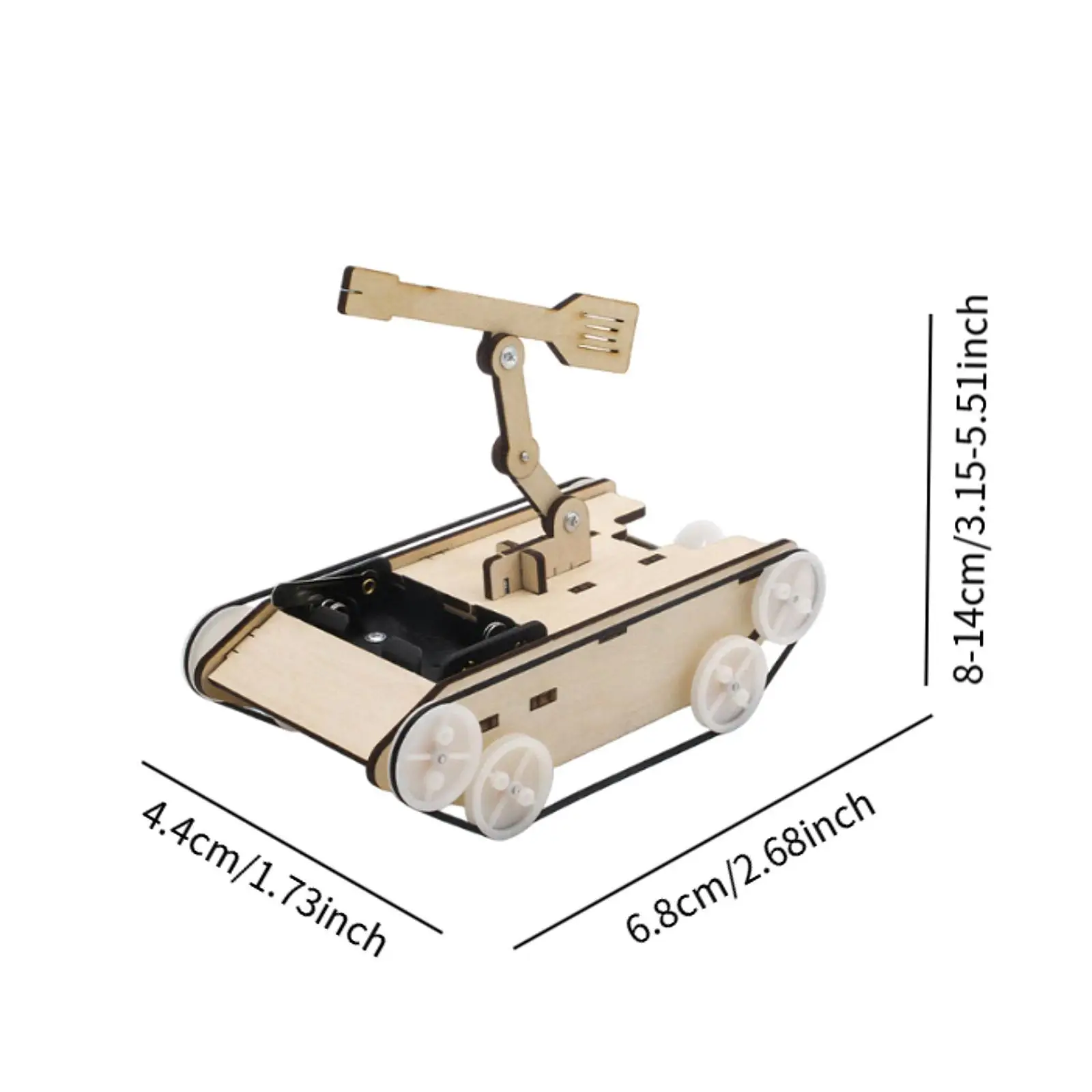 Electric Tank Model Toy 3D Wooden Assemble Toy Easy Assembly Building Kit Toy Stem Projects Toy for Teaching Aids Boys Girls