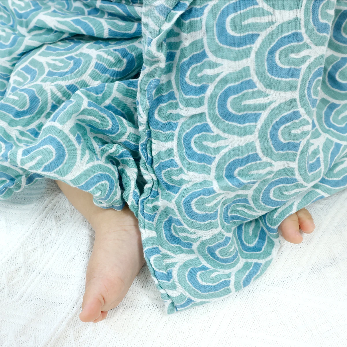 HappyFlute manta de muselina para bebé 100% algodón verano suave lindo estampado manta de bebé 120*110CM - imagen 3