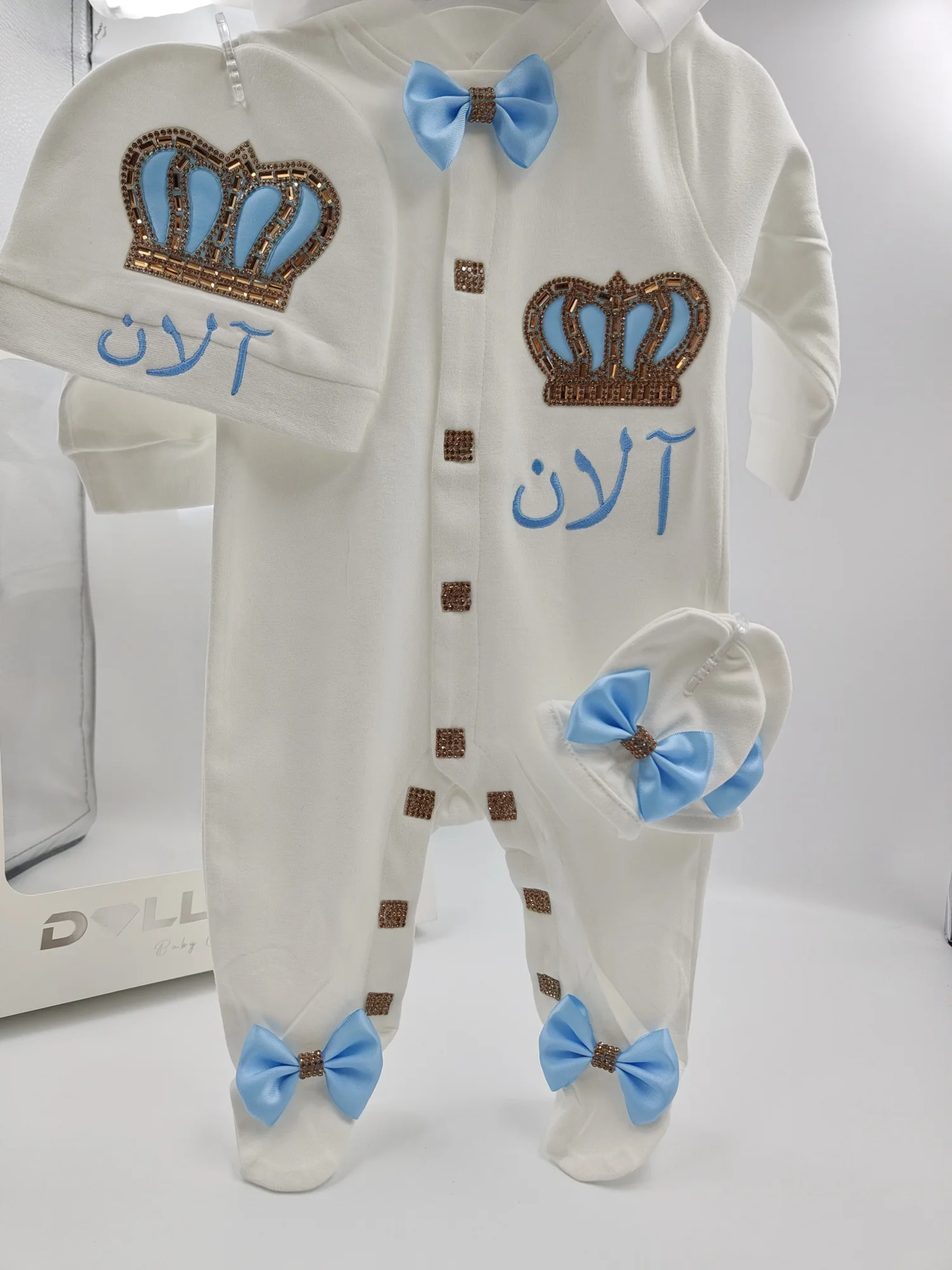 Dollbling corona nacarada Onederful Boho guardería cumpleaños niña malva rosa polvoriento traje francés encaje mono pastel Smash camisa conjunto - imagen 5