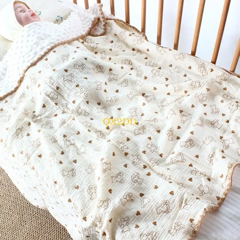 QX2D Manta receptora bebé 110x130 para niños recién nacidos, edredones algodón, Toalla baño - imagen 2