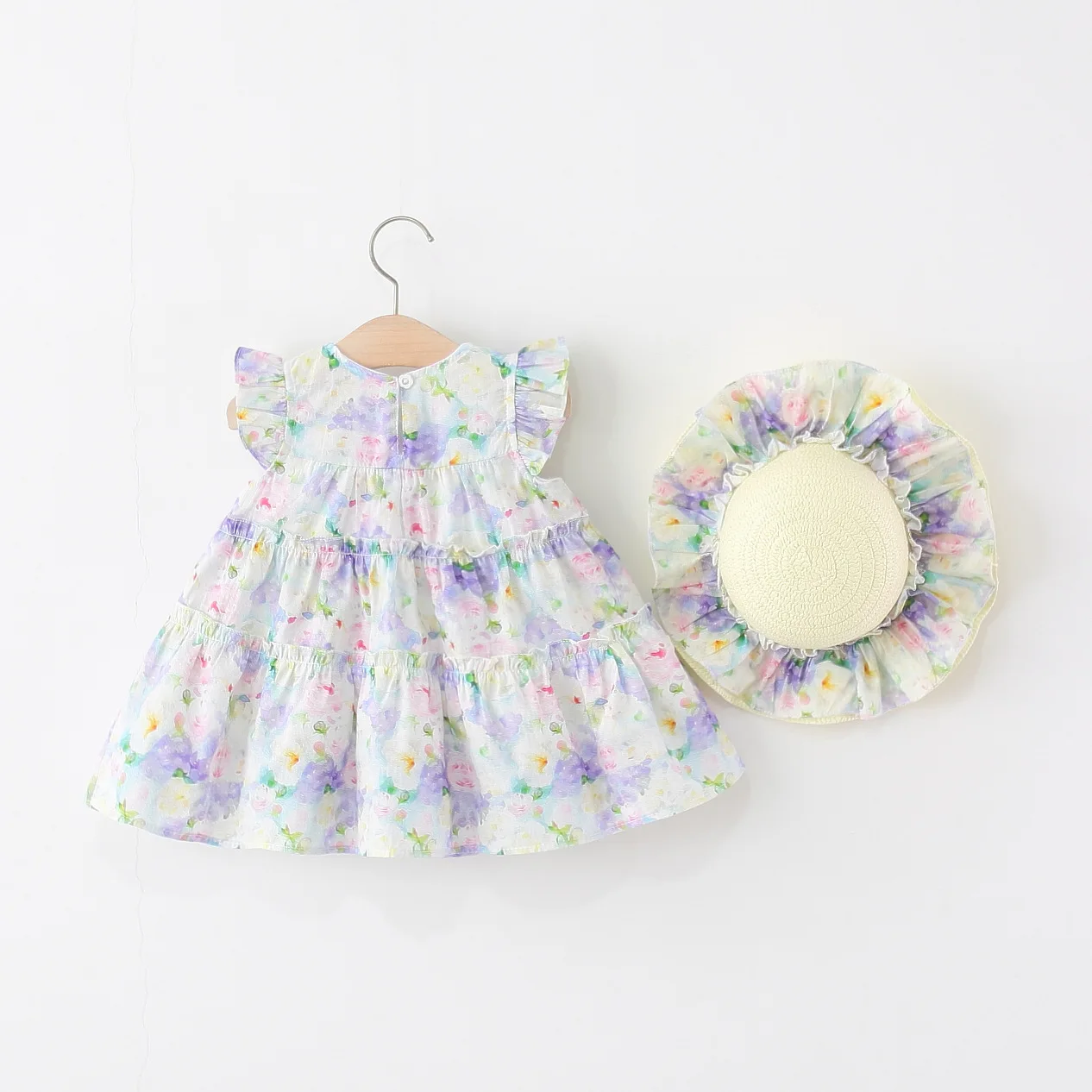 Vestido de flores algodón sin mangas para niña verano - imagen 5