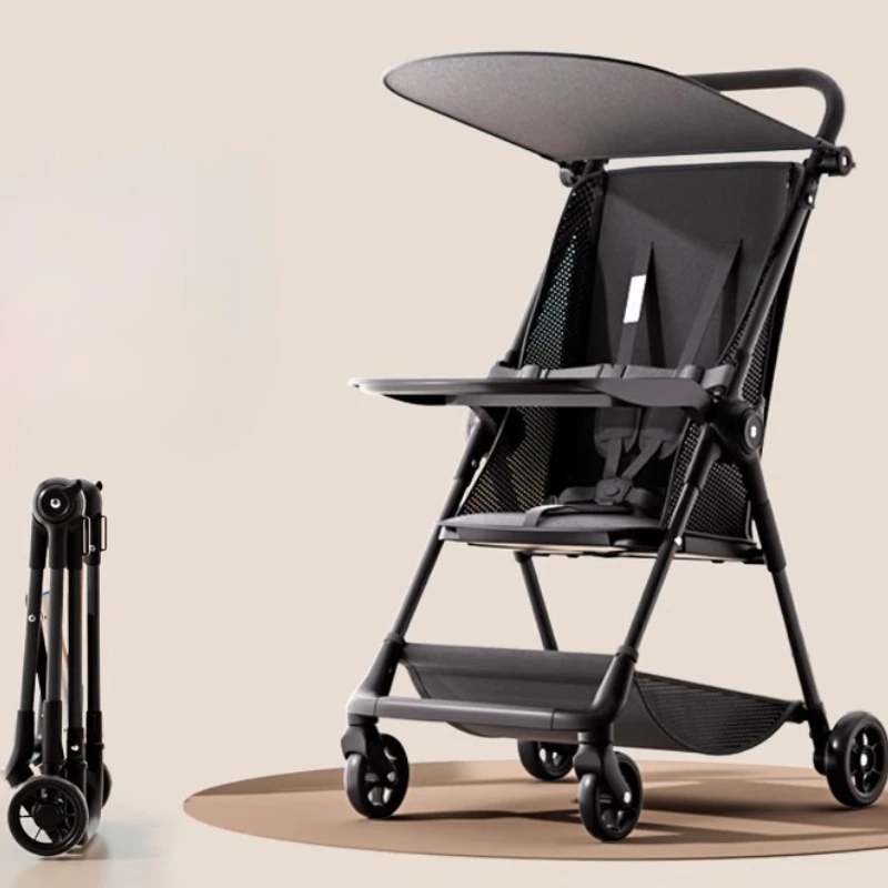 Cochecito compacto multifunción acostado 0-3Y Asiento 360 °   Ruedas y marco de aluminio Base resistente extra ancha plegable con una sola mano
