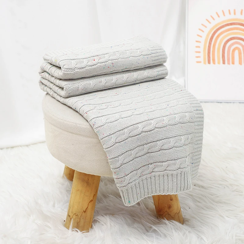 Manta de punto para bebé recién nacido, colcha de cama para niño y niña, manta súper suave a cuadros a la moda para cochecito, envoltura envolvente, fundas para dormir de 100x80CM - imagen 3
