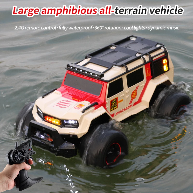 Coche RC, vehículo acrobático anfibio, coche de policía, coche de Control remoto impermeable, vehículo de escalada ligero, vehículo todoterreno 4WD, juguete de playa - imagen 4