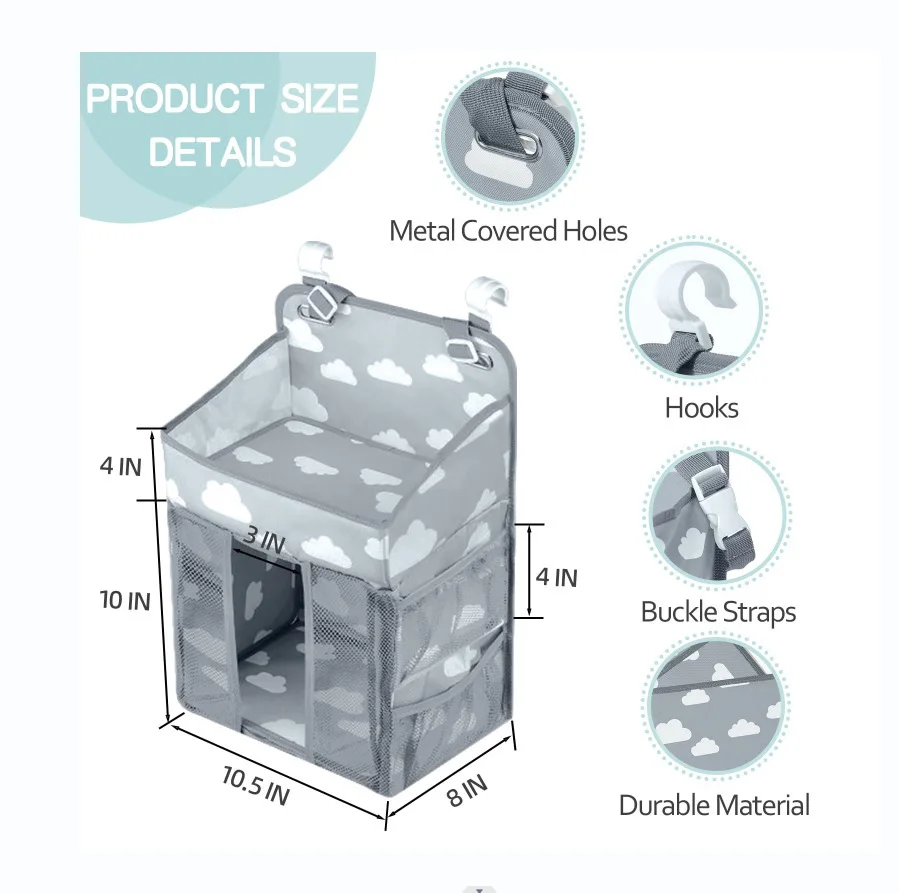 Organizador colgante para cuna con bolsa de almacenamiento para bebé - imagen 2