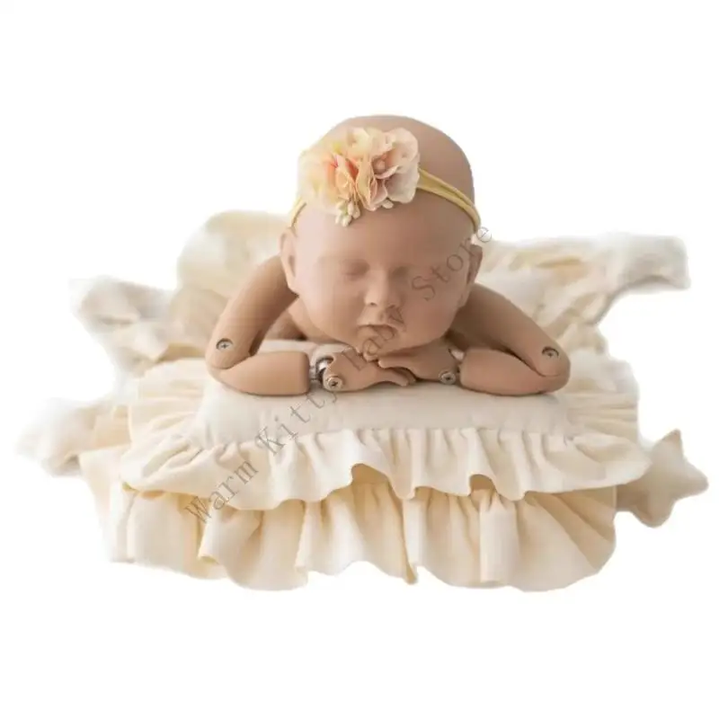 Accesorios de fotografía recién nacido, juego de colchón y almohada, cojín de cama Vintage para fotos de bebé de luna llena, accesorios para sesión de fotos, 2 uds. - imagen 4