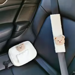 Protector de hombro para cinturón de coche con oso – Funda suave para bebés