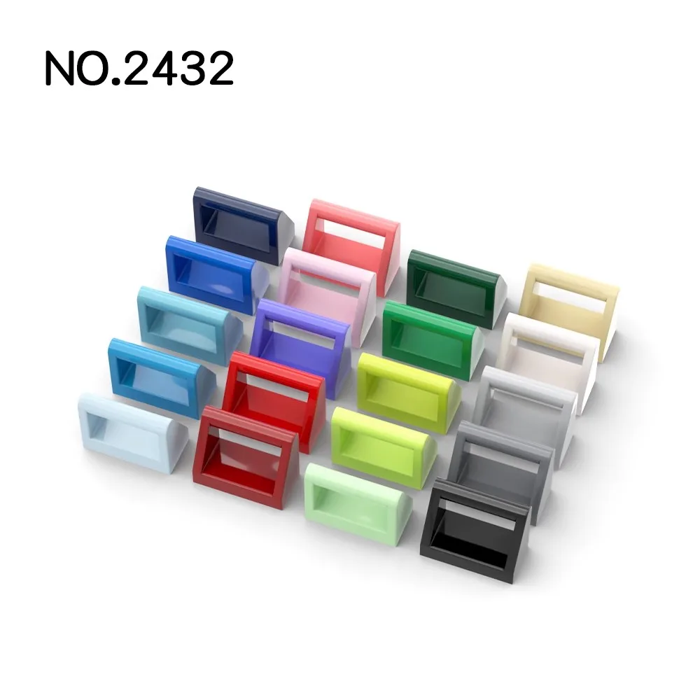 20 piezas piezas MOC 2432 azulejo modificado 1x2 con mango Compatible ladrillos DIY montar bloques de construcción partícula chico rompecabezas juguete para regalo - imagen 4