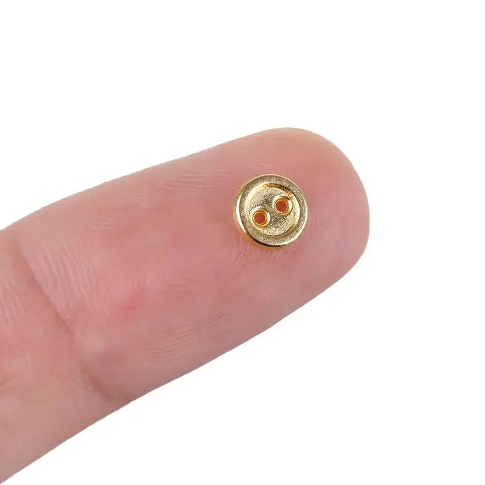 Botones de metal en miniatura para muñecas - hechos a mano, 3-5 mm - imagen 2