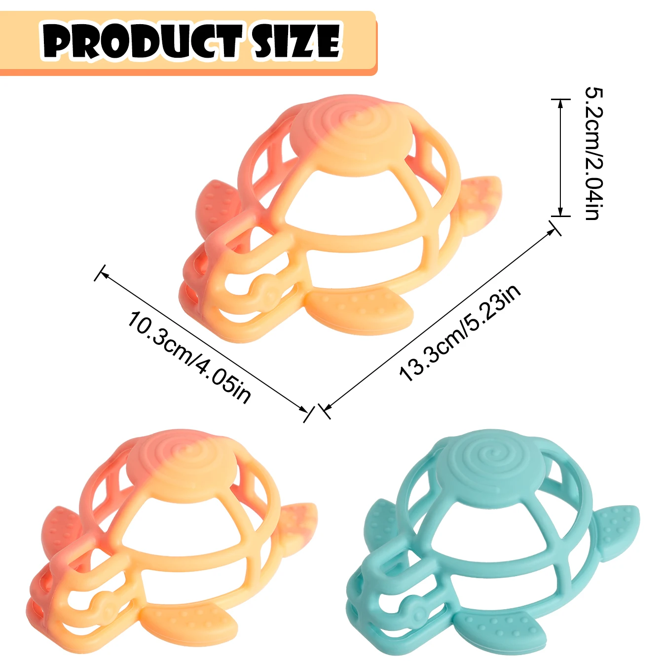 Mordedor de silicona con forma de tortuga para niños, juguete para masticar para bebés, alivio de la dentición infantil, sin BPA, juguete sensorial de enfermería seguro, 0-12 meses, 1 Uds. - imagen 4