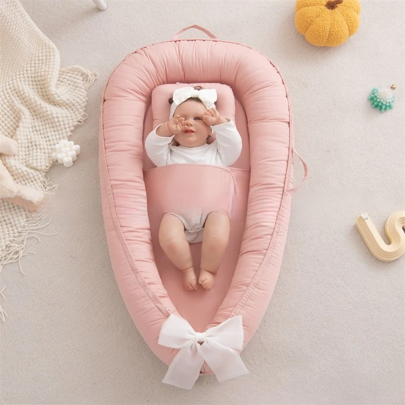 Moisés para bebé y tumbona para recién nacido con diseño de ala de cisne para cama infantil plegable antisobaltos y portátil - imagen 2