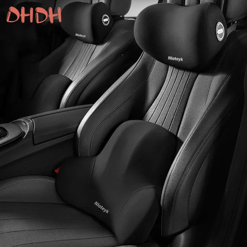 Cojín de cuello de coche de alta calidad, espuma viscoelástica, soporte Lumbar protector para espalda, almohada Universal transpirable para reposacabezas de coche, suministros para coche - imagen 2