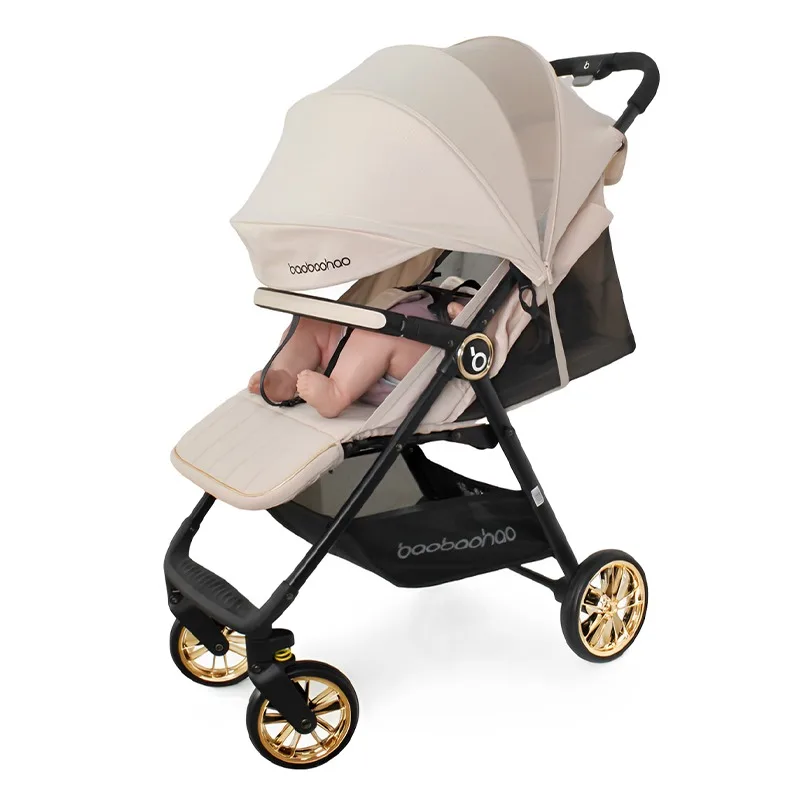 Cochecito de viaje ligero plegable con asiento reclinable para bebés