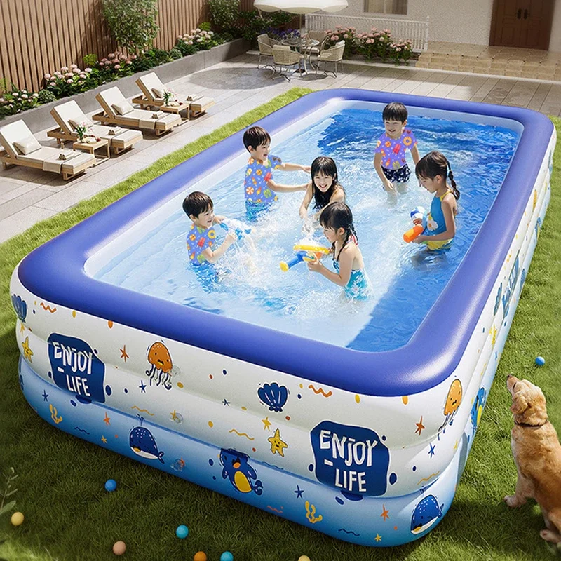 Piscina inflable familiar gruesa de PVC para bebés y adultos - imagen 3