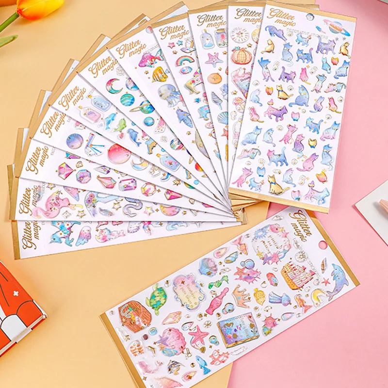 Adhesivo de cristal con pegamento de goteo creativo, autoadhesivo, lindo, transparente, 3D, decorativo para niñas, teléfono móvil, álbum de recortes, pegatinas - imagen 3