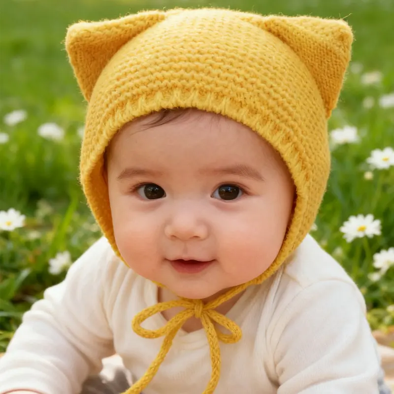 Gorro bebé invierno – Cúpula con orejas suaves - imagen 2