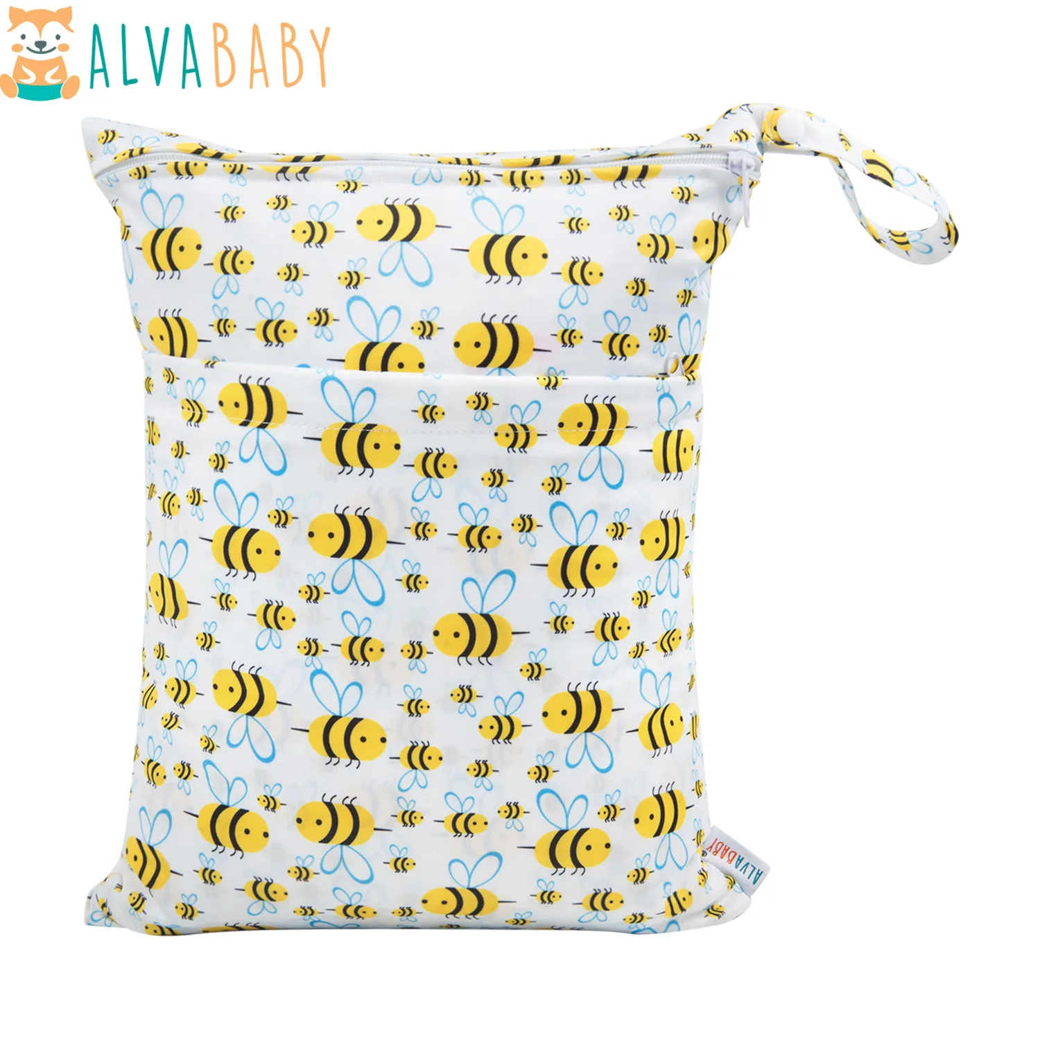 ALVABABY Bolsa de pañales reutilizable seca y húmeda – doble bolsillo - imagen 3
