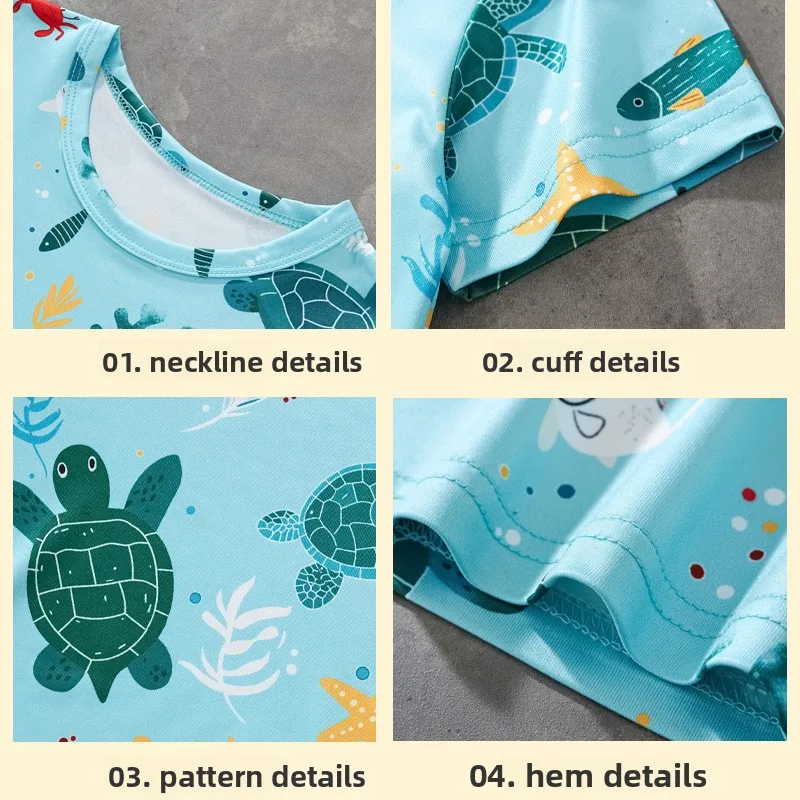 Conjunto verano niño playa: camiseta y shorts estilo fresco moderno - imagen 3
