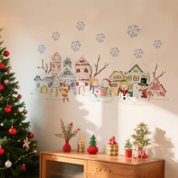 Pegatinas autoadhesivas para ventana de decoración navideña, decoración del hogar para habitación de niños, pegatinas de pared navideñas