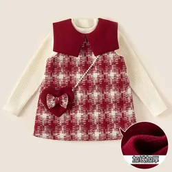 Vestido princesa invierno bebé sin mangas lazo Año Nuevo Chino bolso