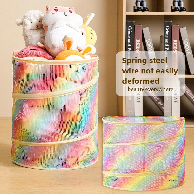 Contenedor organizador de juguetes de peluche plegable, cesta de almacenamiento para niños con asas, caja de almacenamiento de muñecas plegable para guardería y sala de juegos - imagen 2