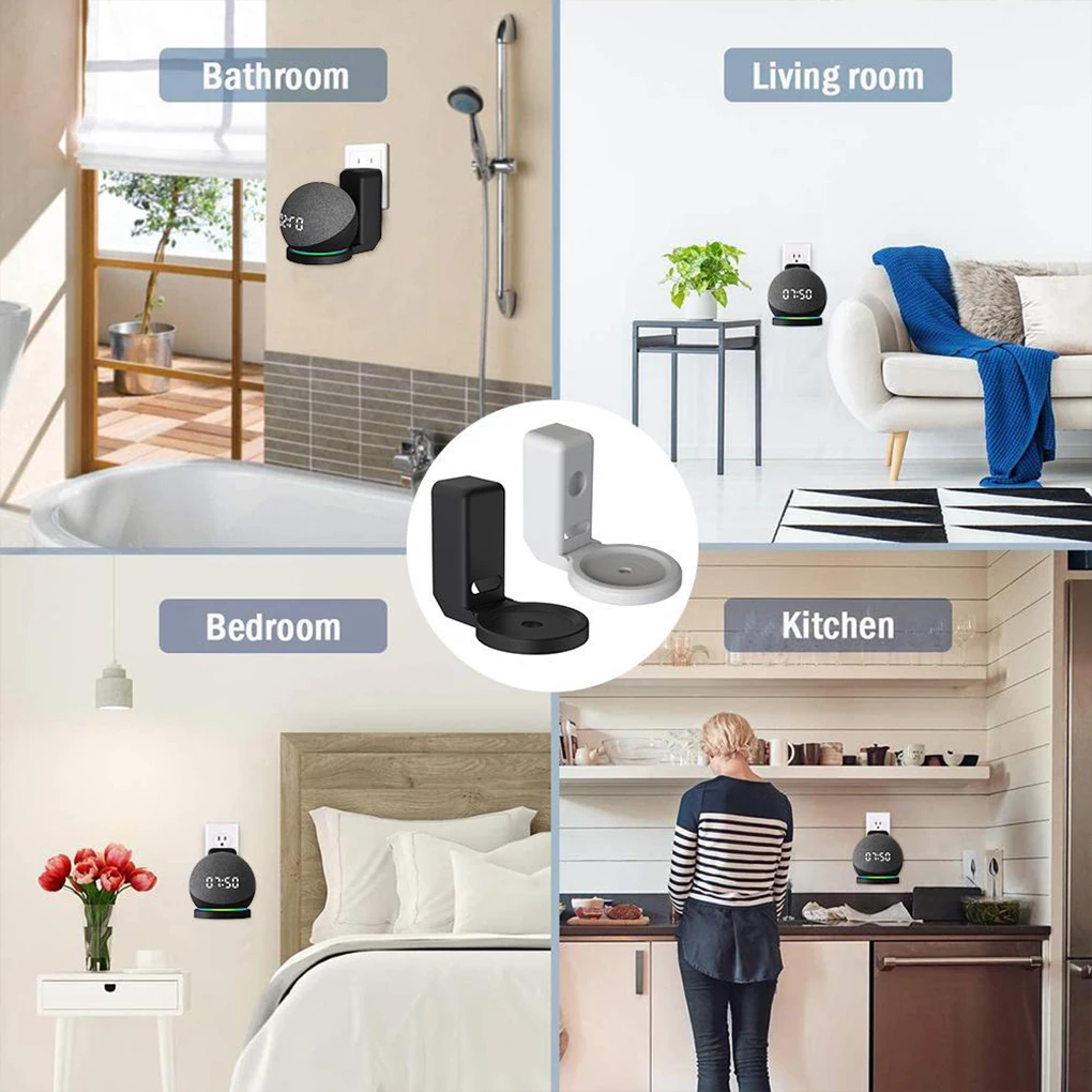 Soporte de montaje en pared para Echo Dot, soporte de altavoz de 5a generación para Amazon Alexa Echo Dot 4, ahorro de espacio con soporte de cable - imagen 5