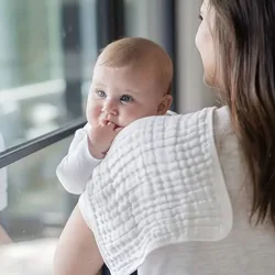 Babero de eructos y toalla de muselina para bebé – con bucle